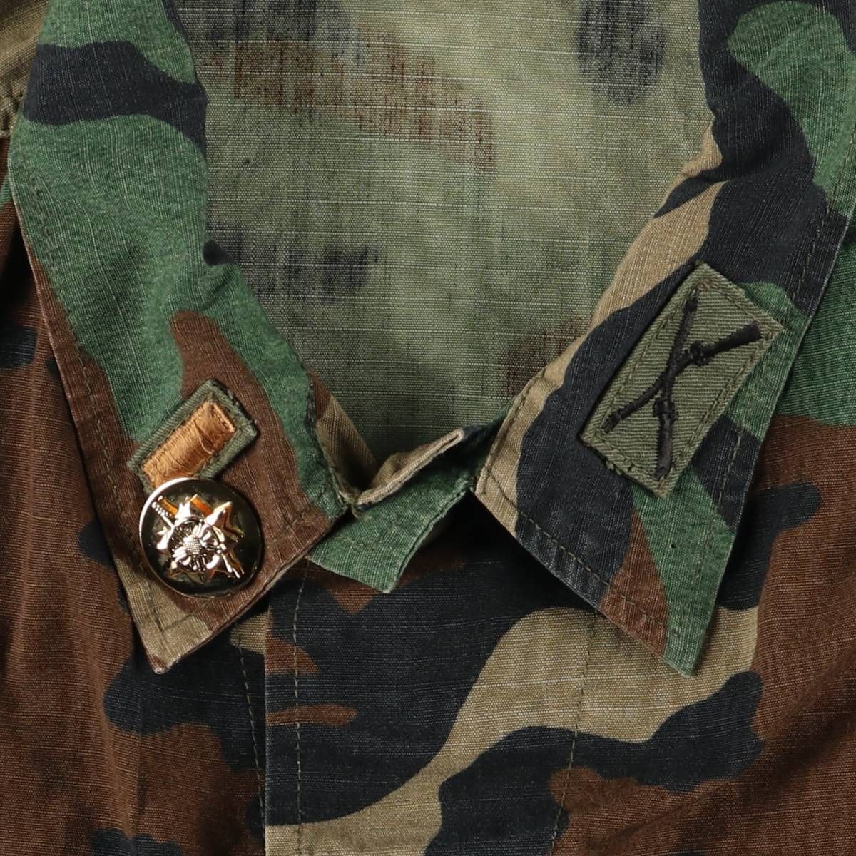 [米軍実物] RDF ウッドランドカモ M-R BDU 80s ミリタリー 古着 80s 米軍 U.S.ARMY パッチ付き ウッドランドカモ BDU ジャケット
