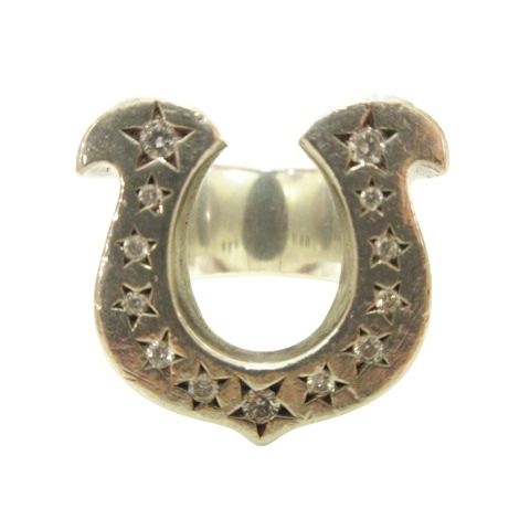 tender loin ホースシュー　シルバーダイヤリンク 人気品 TENDERLOIN テンダーロイン ホースシュー リング ダイヤ