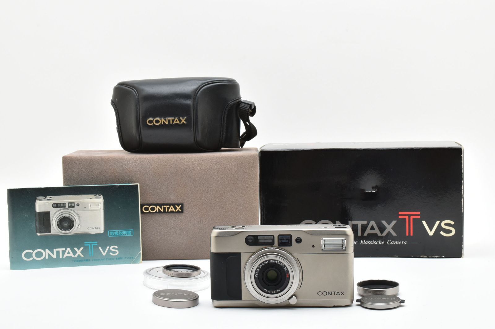 CONTAX TVS コンタックス チタン コンパクト フィルム カメラ メタルフード フィルター付き A0506