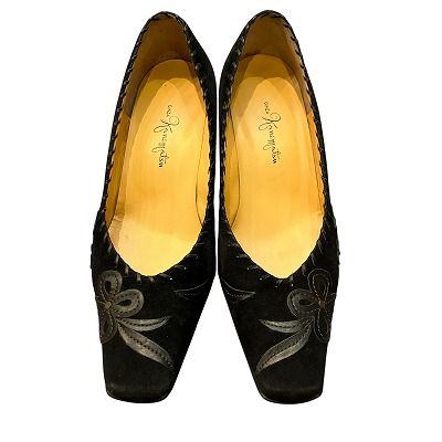 銀座かねまつ GINZA Kanematsu パンプス スエード レザーパッチ