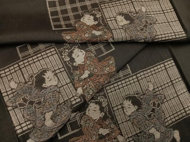 平和屋着物●本場大島紬　地空　人物文　正絹　逸品　AAAV9419ph 平和屋着物○本場大島紬 地空 人物文 正絹 逸品 AAAV9419ph - メルカリ