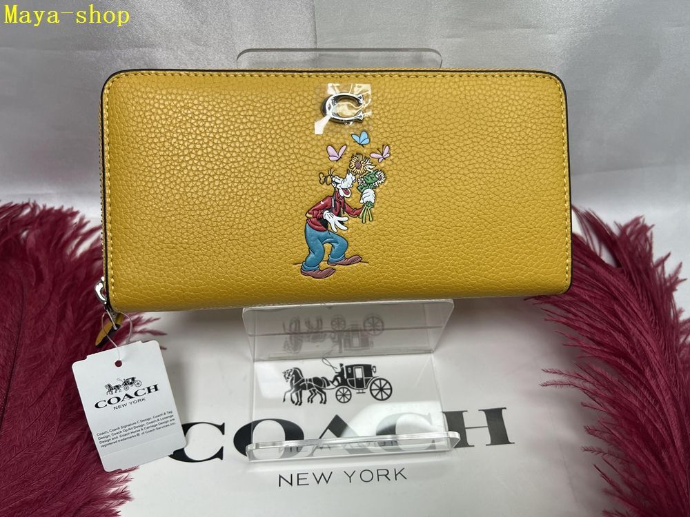 コーチ COACH 長財布 財布  アコーディオン ジップ ウォレット リジェネラティブ レザー 100周年限定コレクション ミニーマウス 財布 レディース 新品未使用 ブランド   084 12