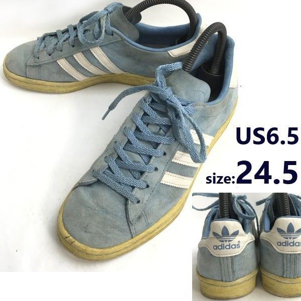 アディダス/★CAMPUS 80s MITA/ローカットスニーカー【24.5/水色/light blue】復刻/Vintage/leather/sneakers/Shoes/trainers◆sG-87 アディダス/adidas☆CAMPUS 80s MITA/ローカットスニーカー【24.5/水色
