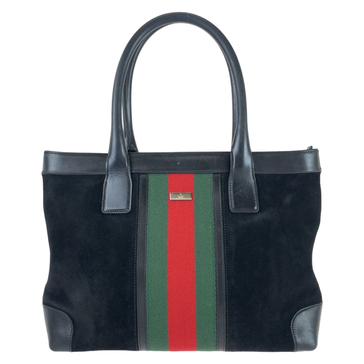 GUCCI グッチ シェリーライン ブラック 黒 シルバー金具 スウェード 