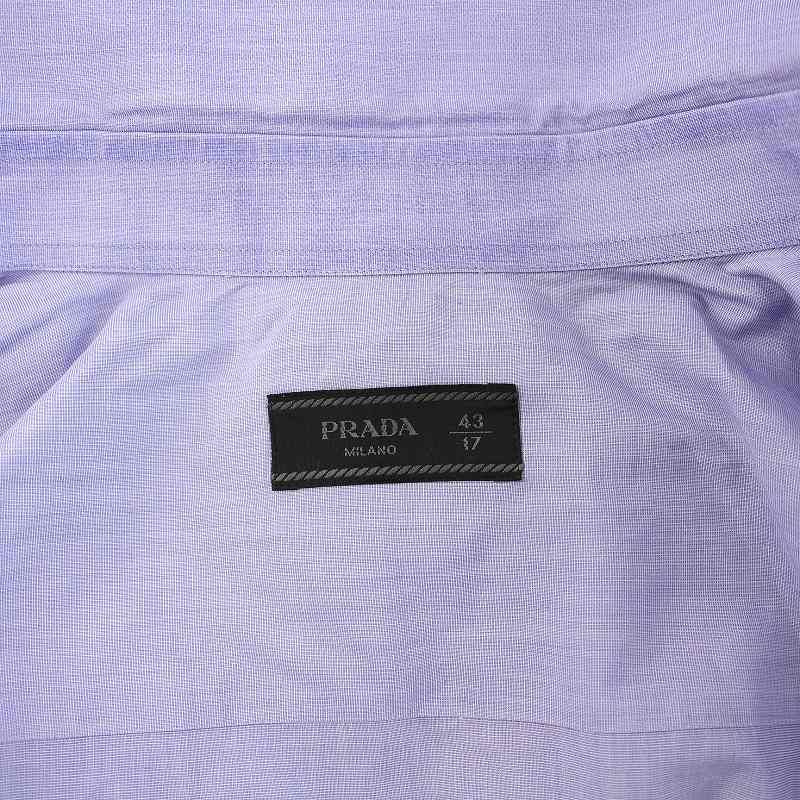 プラダ PRADA シャツ ブラウス 長袖 43/17 青紫 UCM004 /YM - メルカリ 