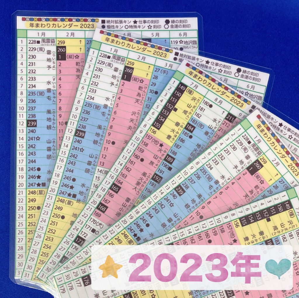 マヤ暦☆年まわり早見表【3枚セット】☆2022・2023・2024年 - メルカリ