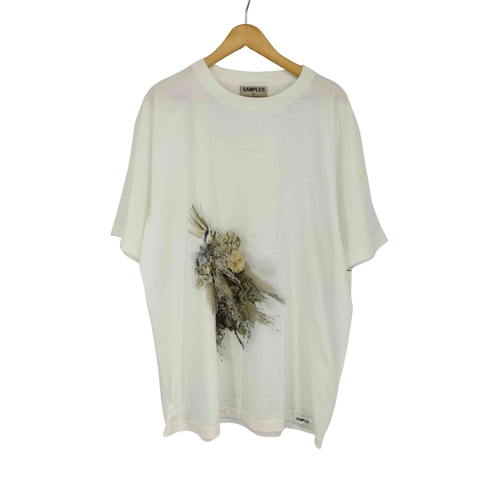 ひい出品 ユーズドフルギ USED古着 刺繍ロゴ フラワーTシャツ メンズ JPN