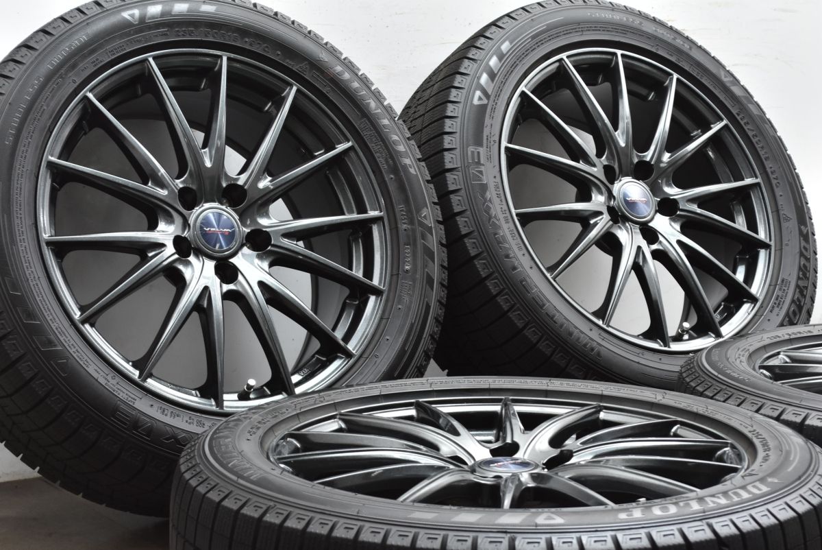2025年製 バリ溝 WM03付 VELVA 18in 7.5J 38 PCD114.3 ダンロップ ウィンターマックス 235|50R18 アルファード ヴェルファイア