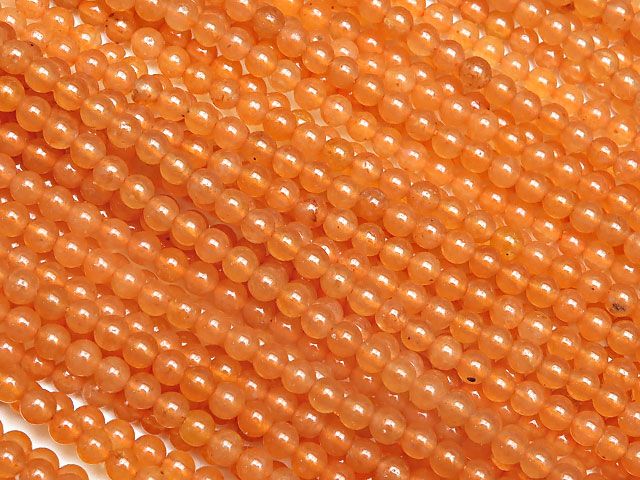 オレンジアベンチュリン 丸玉 2mm【1連販売】 / 7-9 AV2M-X