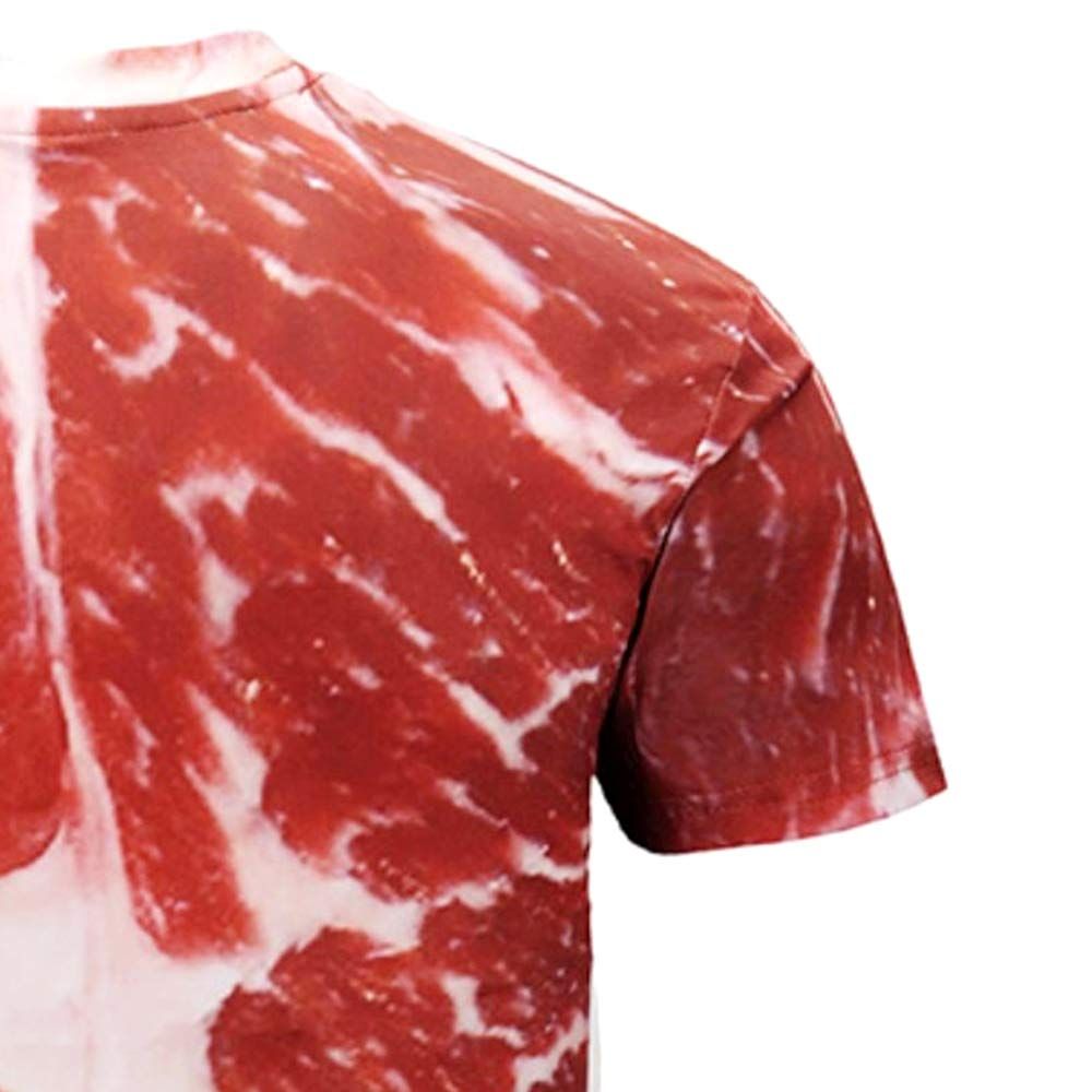 肉 Tシャツ おもしろ 半袖 大きいサイズ 3Dプリント : おもしろTシャツ 3D | Large 即日発送[SCGEHA] SCGEHA Print, Meat, glaughin（グラフィン