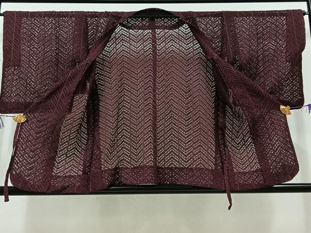 平和屋着物 道行コート スリーシーズン 春夏秋 塵除け 紫紺色 正絹 AABC3161jh