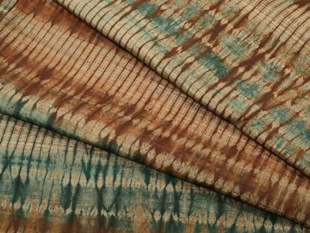 平和屋着物○上質な紬 杢目絞り 霞文 正絹 逸品 未使用 CAAS8713vf