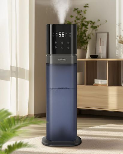 KEECOON加湿器大容量超音波アロマ加湿器.事務所 家庭用 業務用加湿器8L透明タンクタワー型自動湿度調整睡眠モード空気清浄機能液晶パネル6段階加湿量調節可静音稼働省エネ遠隔制御リモ…