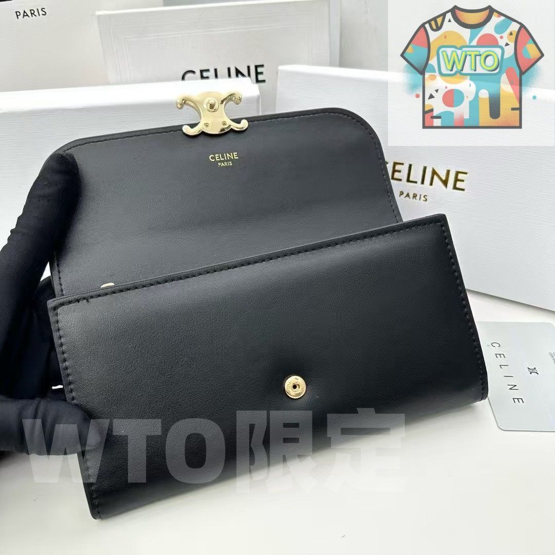 <美品>CELINE財布 セリーヌ CELINE CELINE 二つ折り財布 Small Flap Wallet