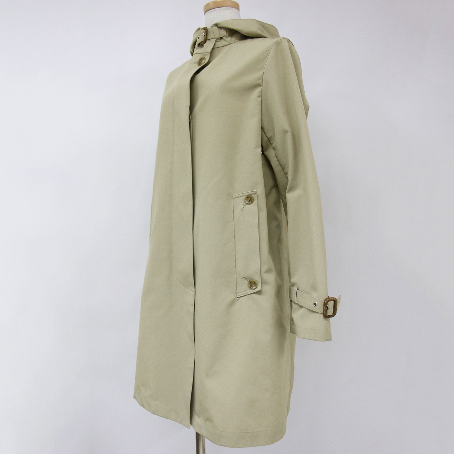 美品 Traditional Weatherwear コート ロング ベージュ 34(XS) フード 