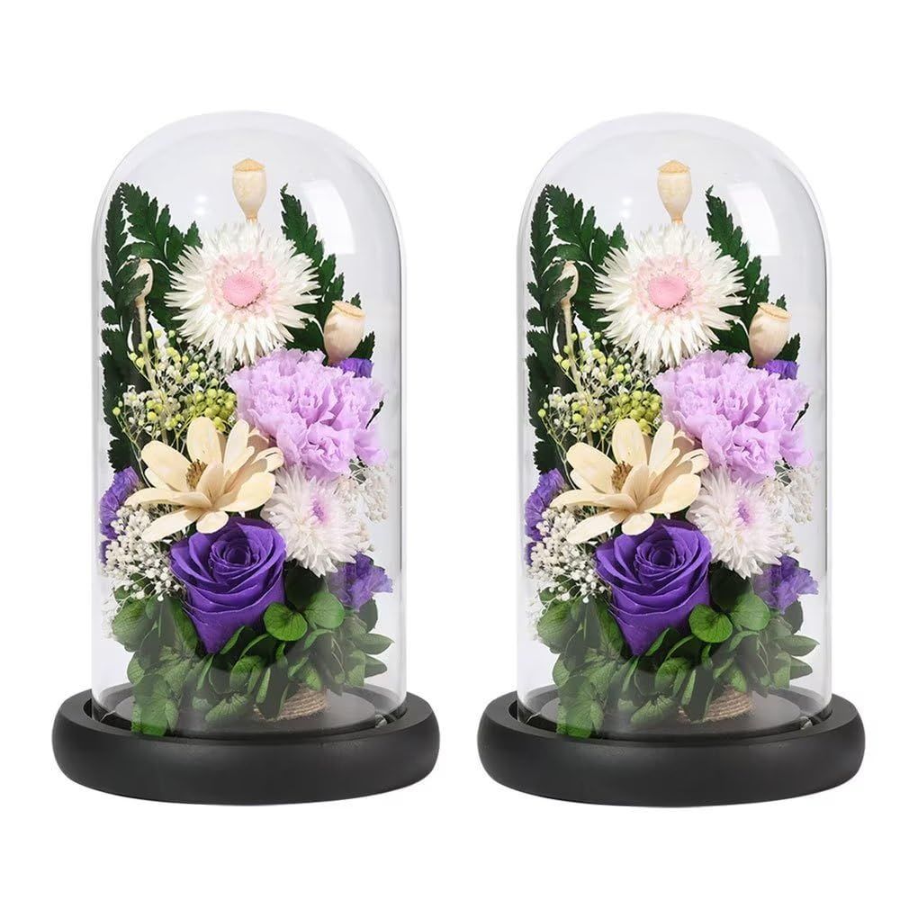 白+紫（2個） プリザーブドフラワー お供え花 仏花 仏壇用 お悔み 生花