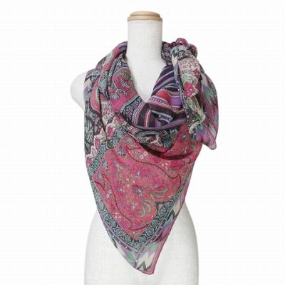 エトロ ETRO ペイズリー 花柄 シルクストール スカーフ 大判