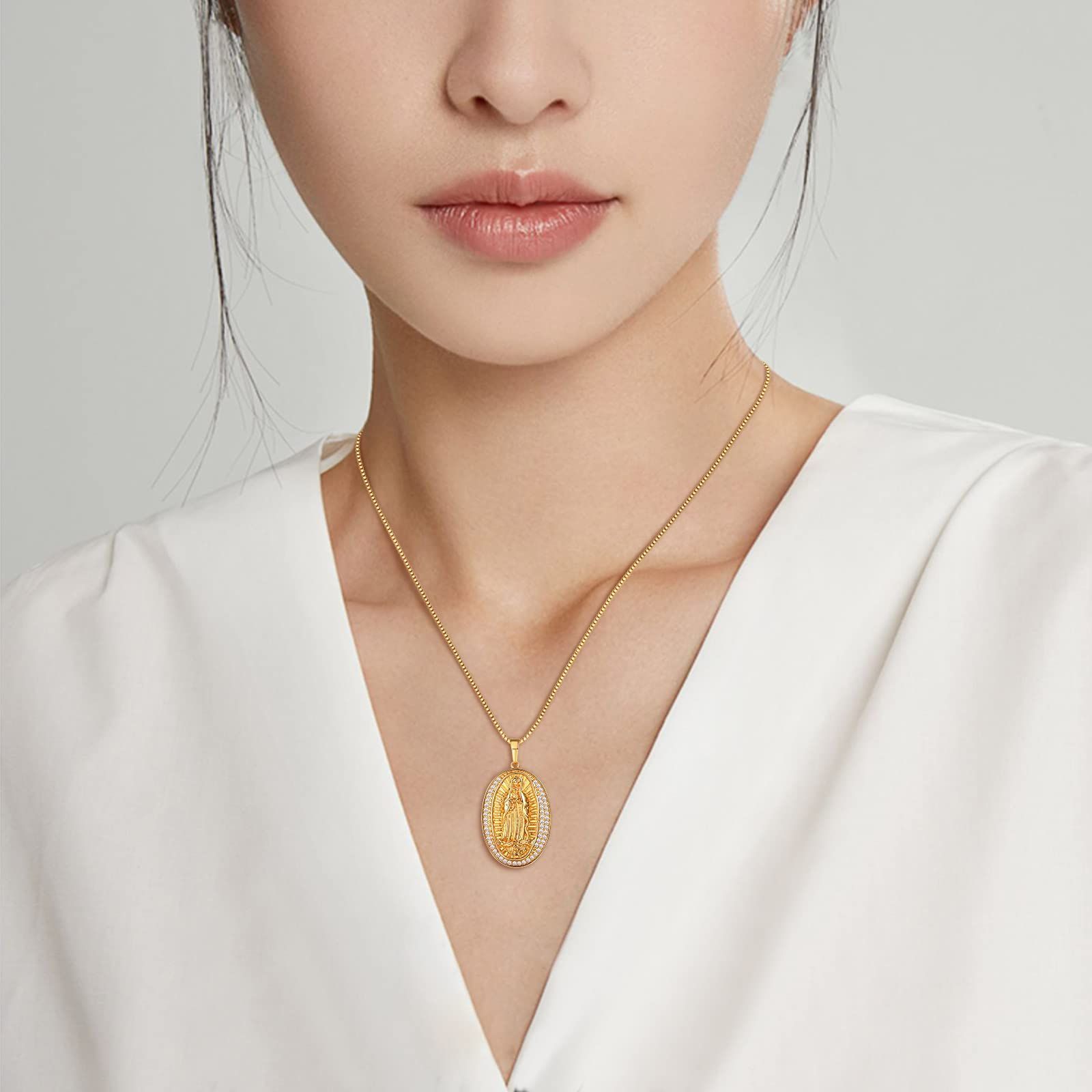 18KGP 不思議のメダイ マリア ペンダント 御守り メダイユ ユニ