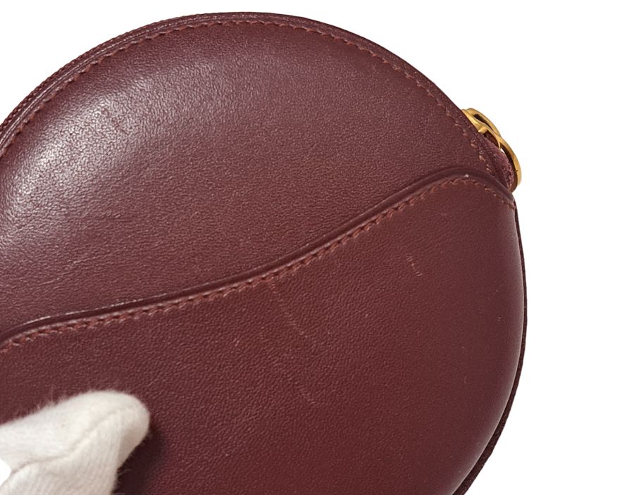 Cartier カルティエ マストライン 円形 コインケース　ボルドー 楽天市場】カルティエ マストライン・丸形 コインケース（コイン