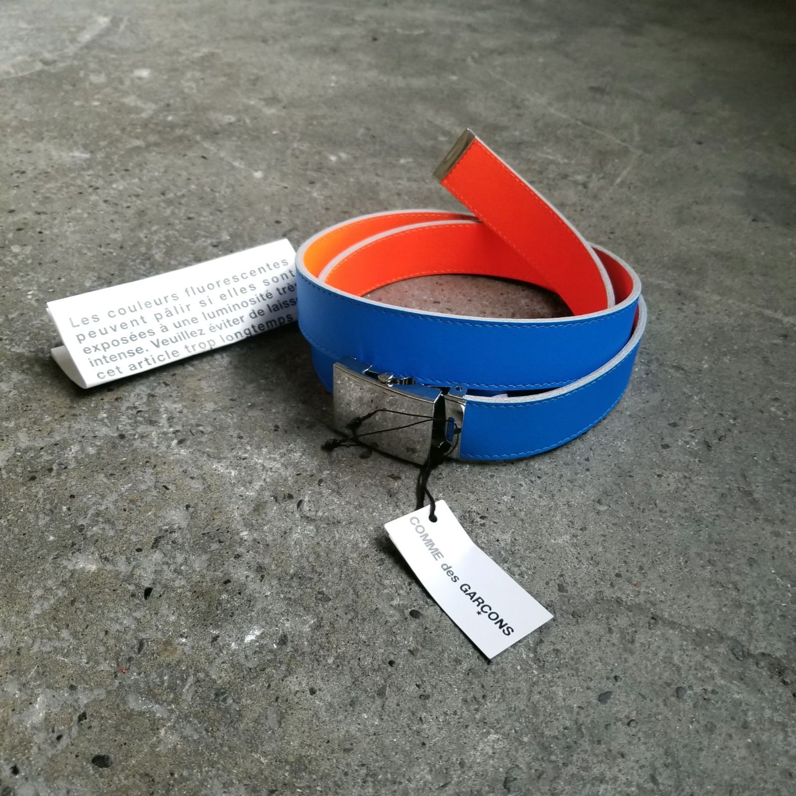 Wallet COMME des GARCONS Super Fluo Belt BLUE ORANGE ウォレット コムデギャルソン ガチャベルト ブルー オレンジ SA0910SF フランス製
