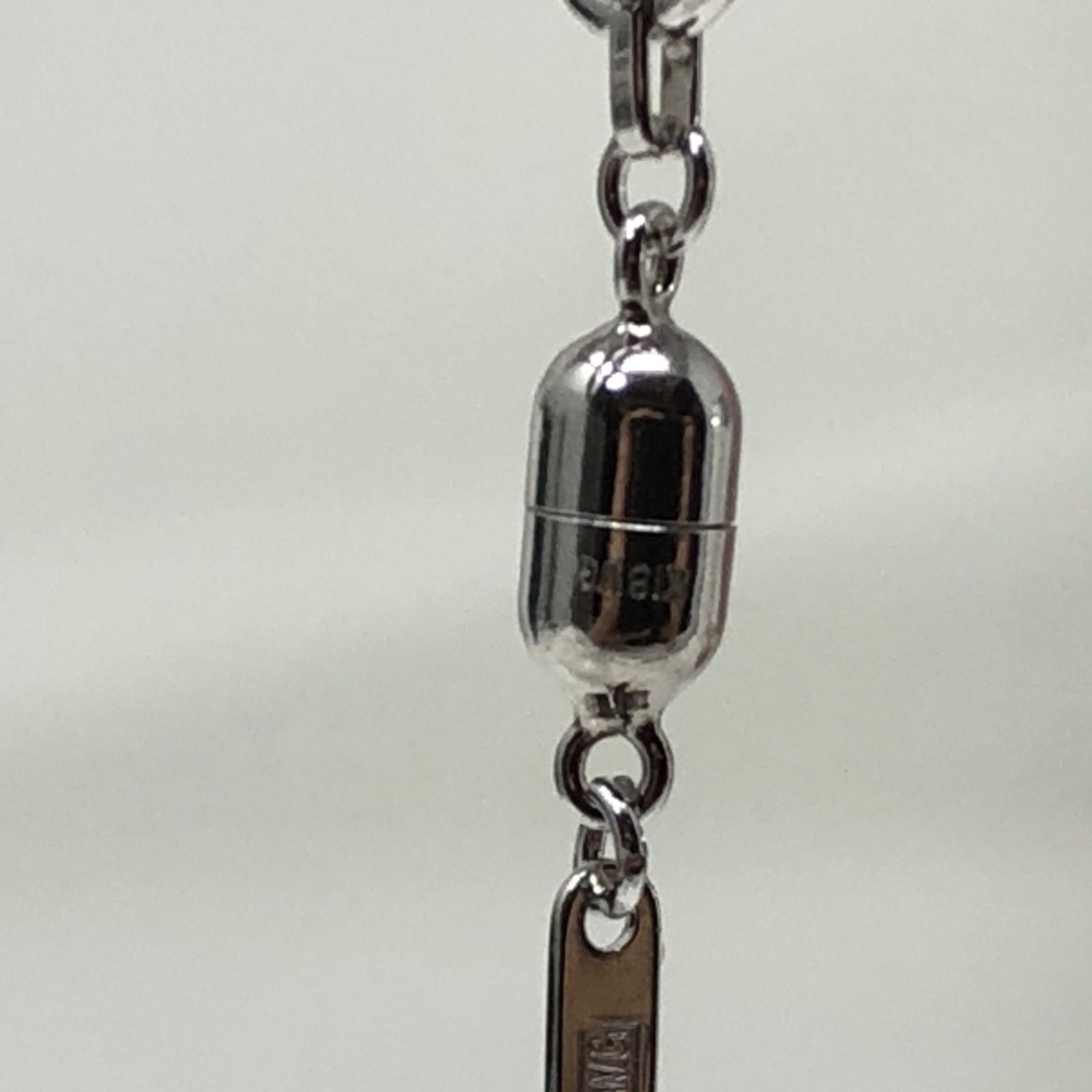 k18WG AU750 18金 マグネットクラスプ ヒキワ、プレート付き