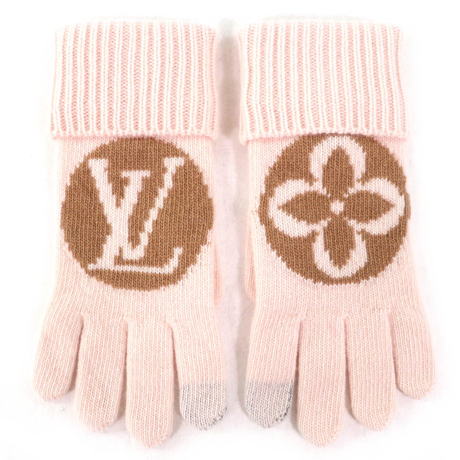 【エレガント】◆LouisVuitton◆ニットグローブメダリオン 手袋 極美品△LOUIS VUITTON ルイヴィトン 2023年製 M79254 グローブ