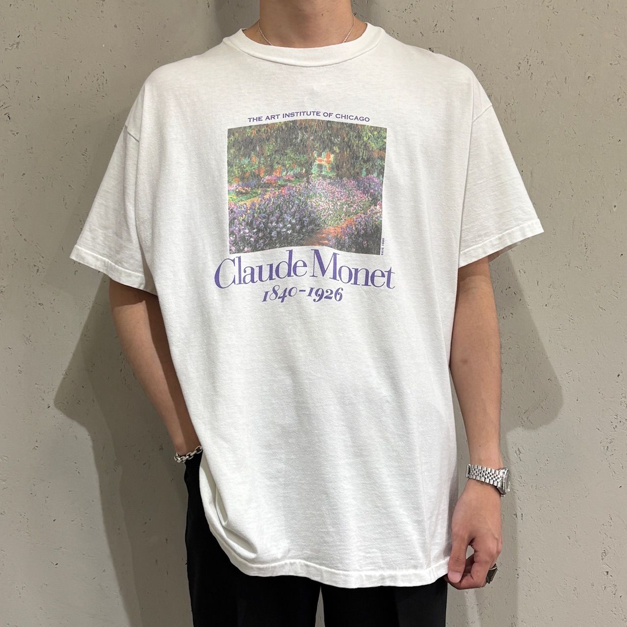 Hanes】 90s Claude Monets Print T Shirt XL 