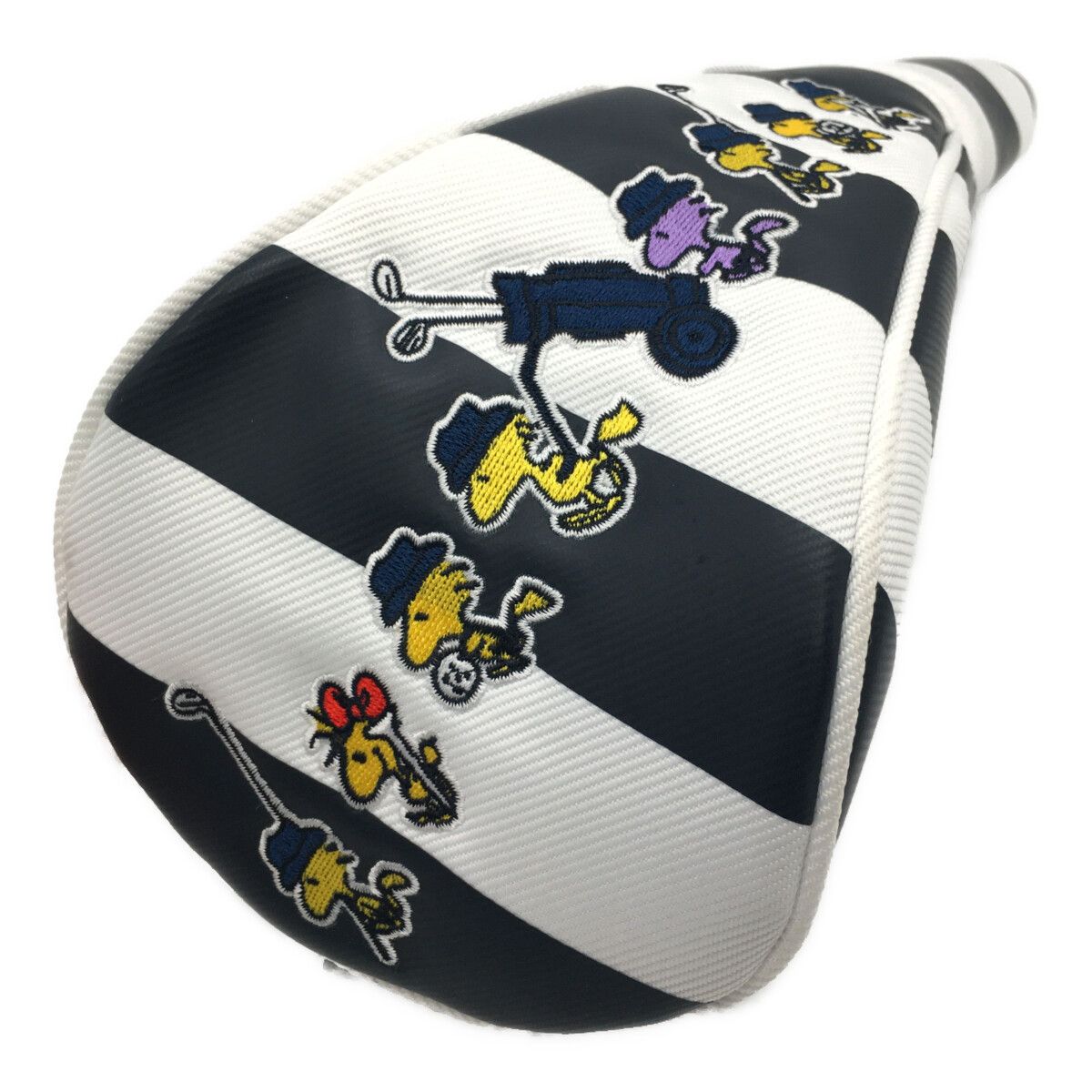  パーリーゲイツ PEARLY GATES ヘッドカバー ホワイト×ネイビー 訳あり スヌーピー ドライバー用 ボーダー柄