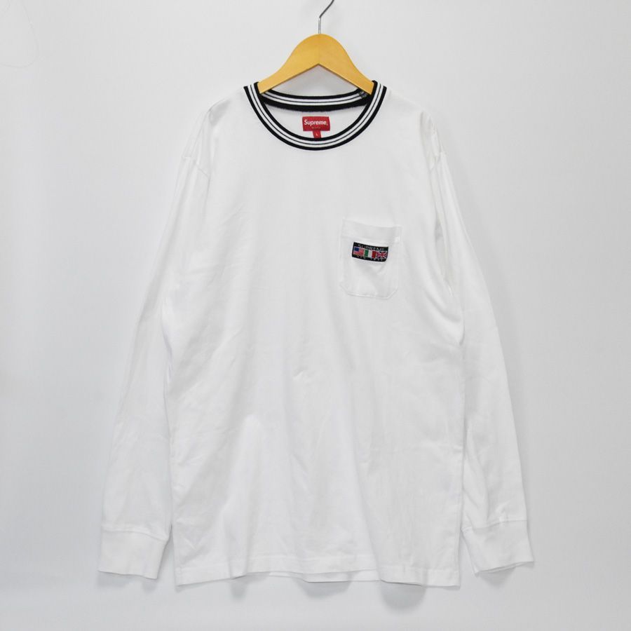 Aランク】Supreme 16AW Flags L/S Pocket Tee シュプリーム ロンT 長袖 