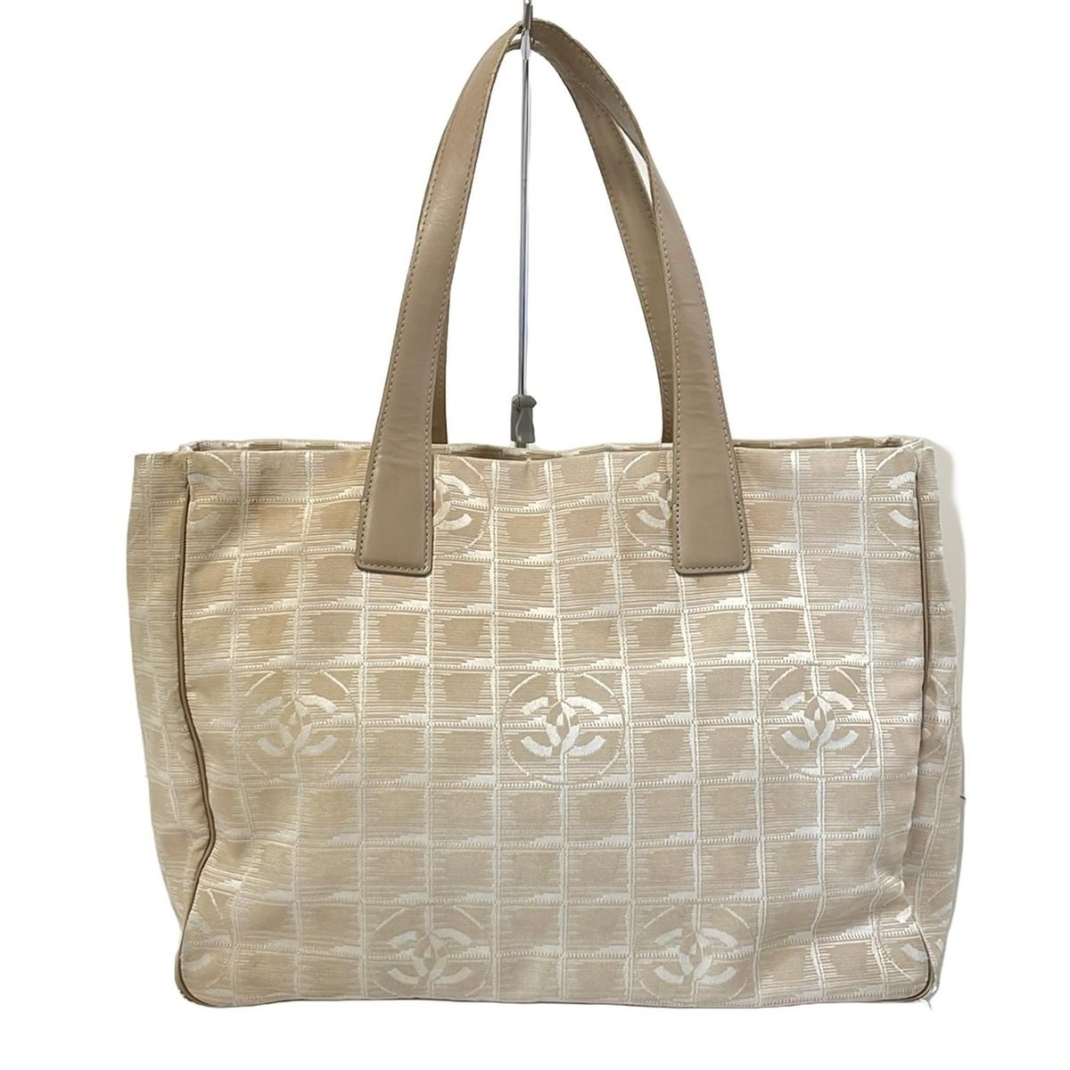 CHANEL シャネル ニュートラベルライン トートバッグ MM ピンクベージュ