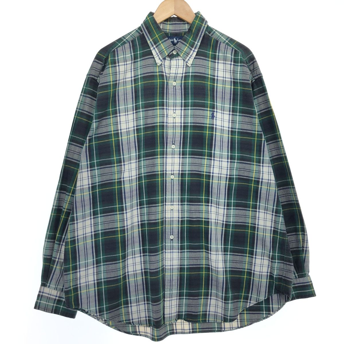 古着 ラルフローレン Ralph Lauren BLAKE 長袖 ボタンダウンチェックシャツ メンズXL相当/eaa469315