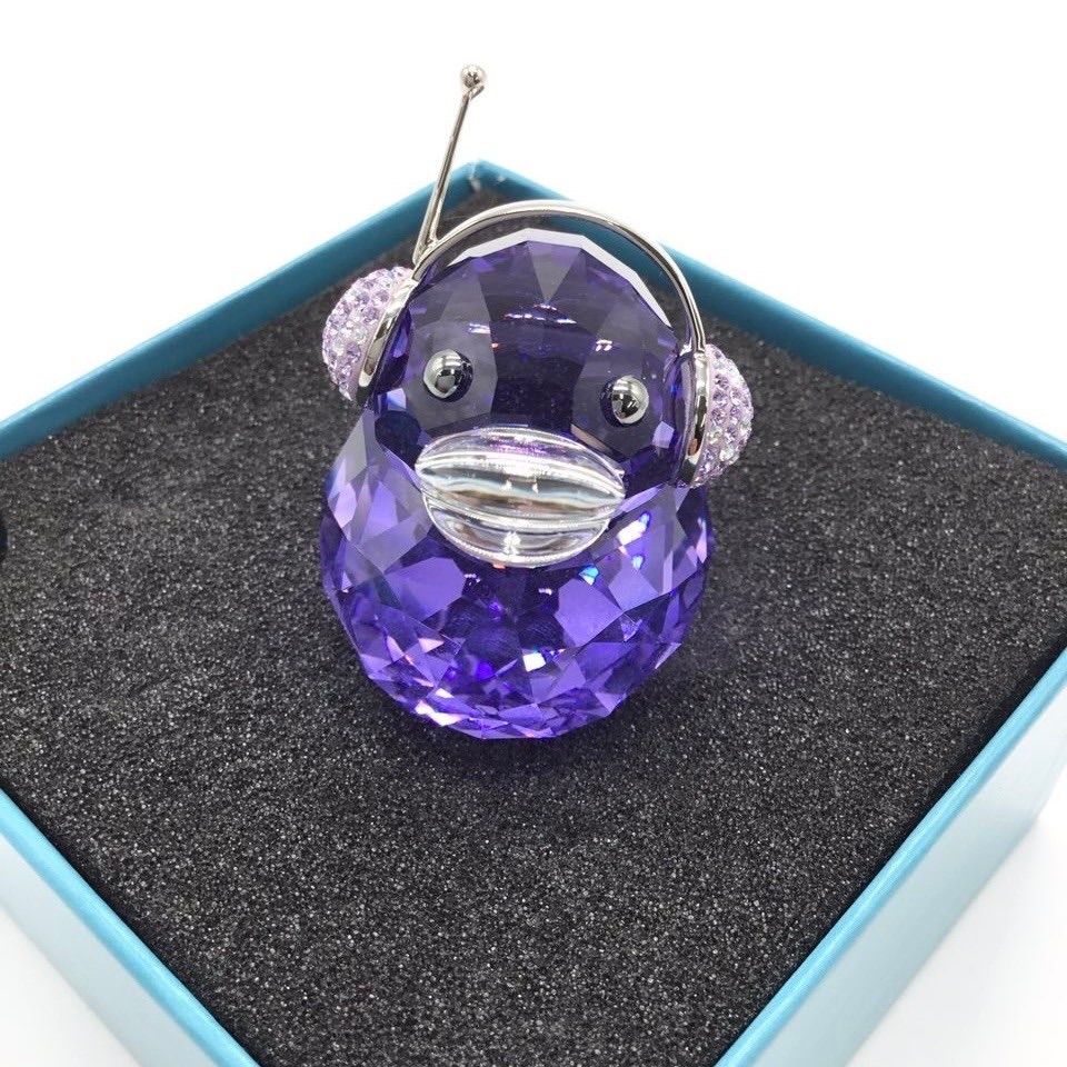 スワロフスキー Happy Duck ハッピーダック DJ パープル