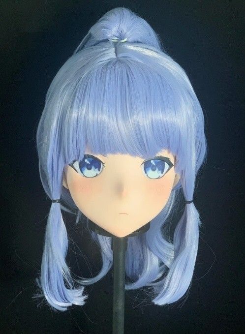 全頭マスク カツラ付き ロック付き NO.40 フルマスク ドール ヘッドロリータ人形 コスプレ マスク 変身 仮装 着ぐるみ 二次元美少女