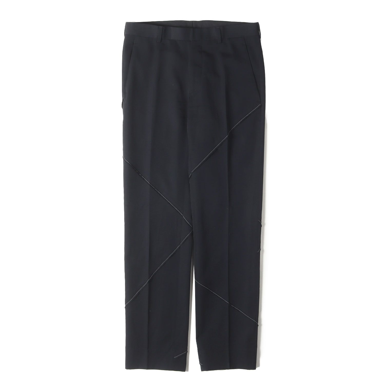 Dior HOMME ディオールオム パンツ ブラック 黒 サイズ 44 | 白耳ライン パッチワーク ノンタック スラックス パンツ | 763C131W1256 | イタリア製 | ボトムス ズボン メンズ