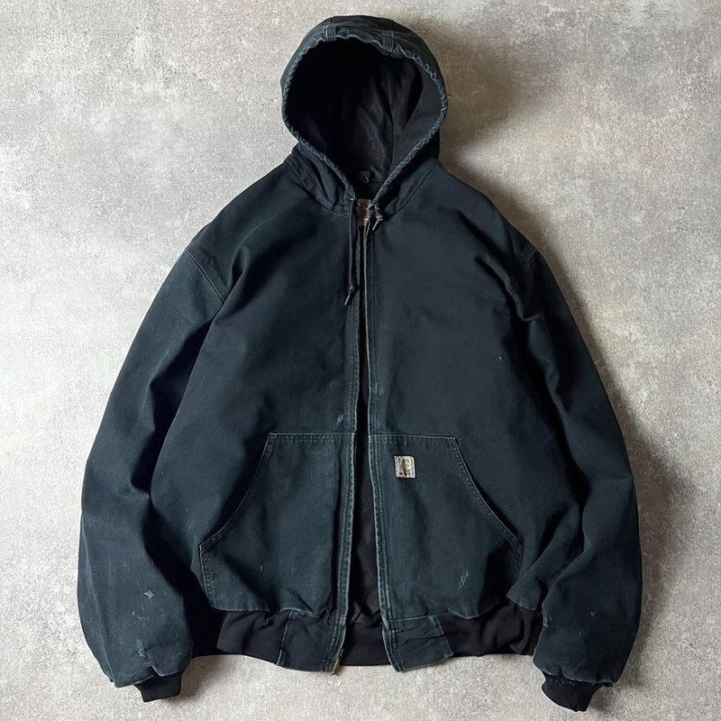 雰囲気系 125周年 USA製 Carhartt ライナー付き ダック アクティブ ジャケット 2XL / アメリカ製 カーハート パーカー ブラック  - メルカリ