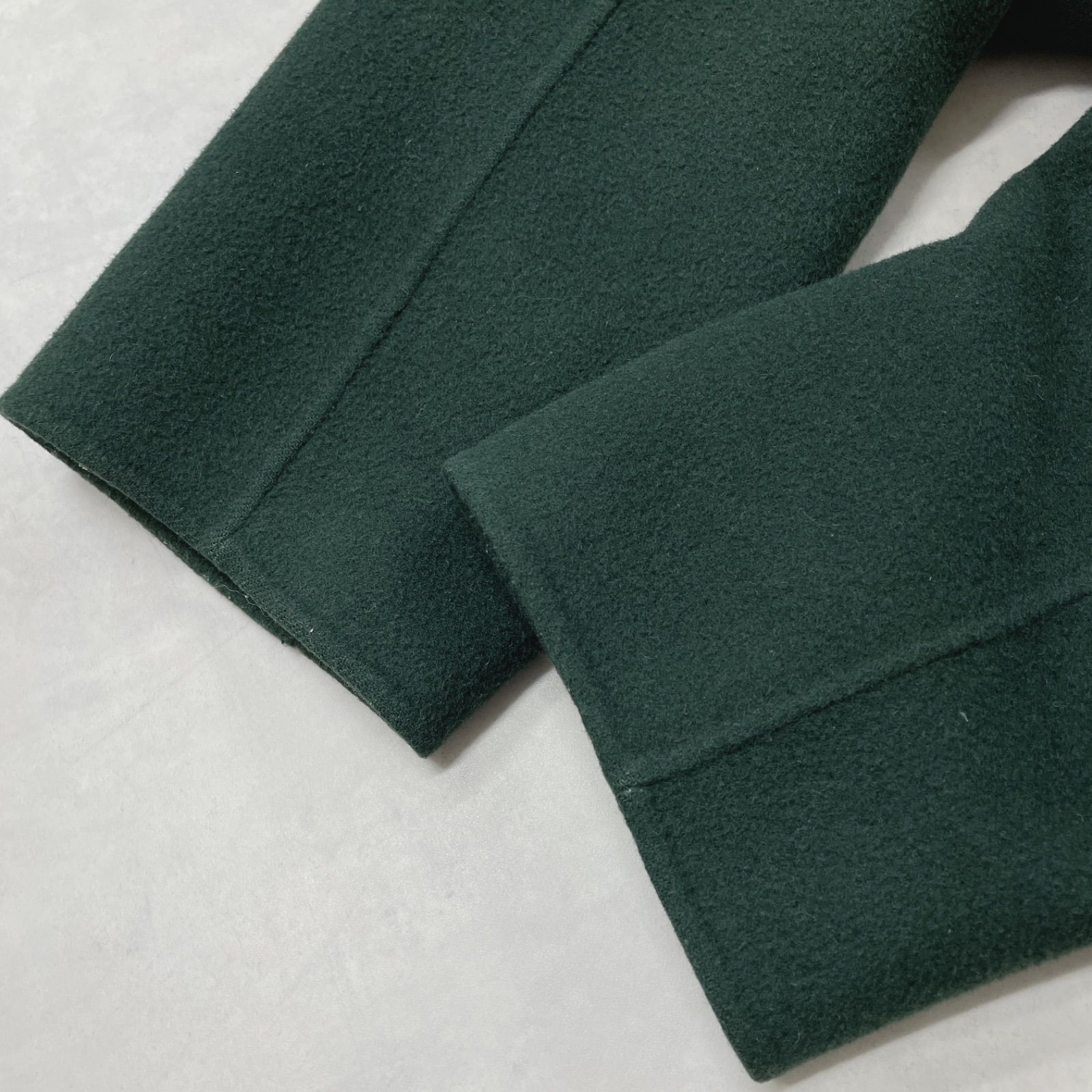 LE CIEL BLEU ルシェルブルー ロングコート ダブルフェイス トレンチ ベルト ウール グリーン レディース 36 GULLKHAN_COM