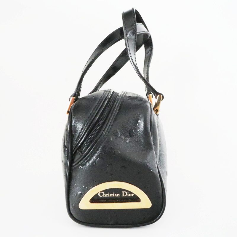 Christian Dior クリスチャンディオール レザ― ミニボストンバッグ ミニポーチ BM-0031 ブラック K10-k063 WWW_USTAUSTRALIA_COM_AU
