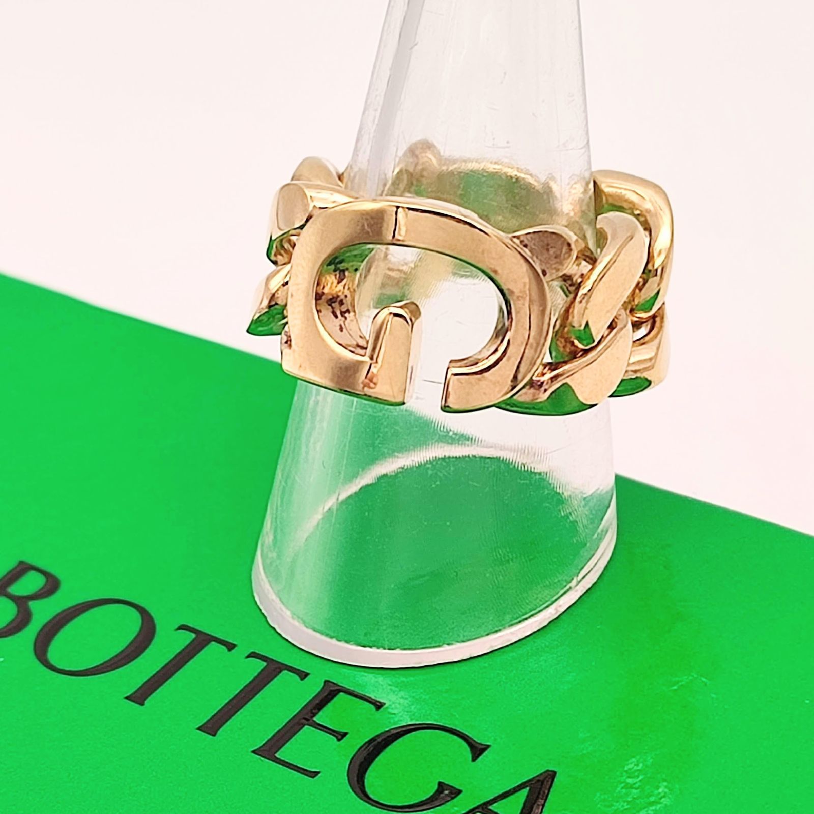 徳*康様 Bottega Veneta ゴールドリング　イニシャルJ13号 美品】Bottega Veneta ボッテガヴェネタ ゴールドチェーン
