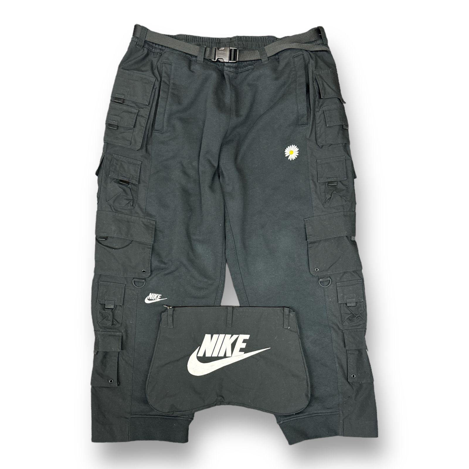 国内正規 NIKE × PEACEMINUSONE 23SS NRG CF WIDE PANT コラボ ワイド カーゴパンツ ナイキ  ピースマイナスワン DR0095-010 ブラック M 64092A - メルカリ