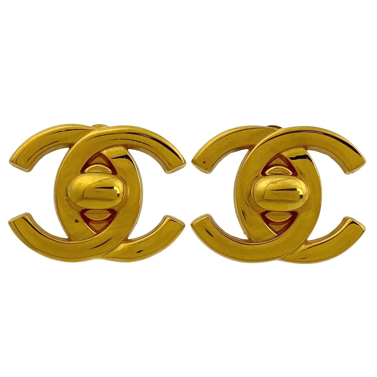 シャネル CHANEL ココマーク イヤリング CC ターンロック イヤリング GP ゴールド レディース