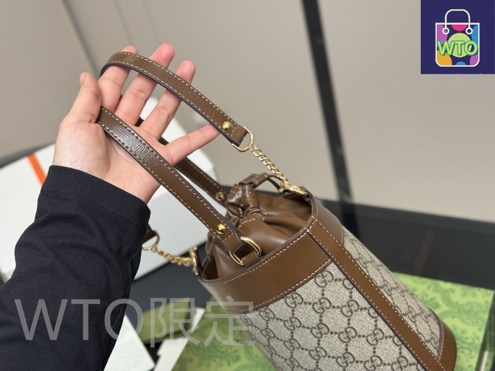【関税送料込】GUCCI Horsebit 1955 バケットバッグ 今日特価】Gucci 1955 Horsebit バケットバッグ 14×18cm-WTO輸入