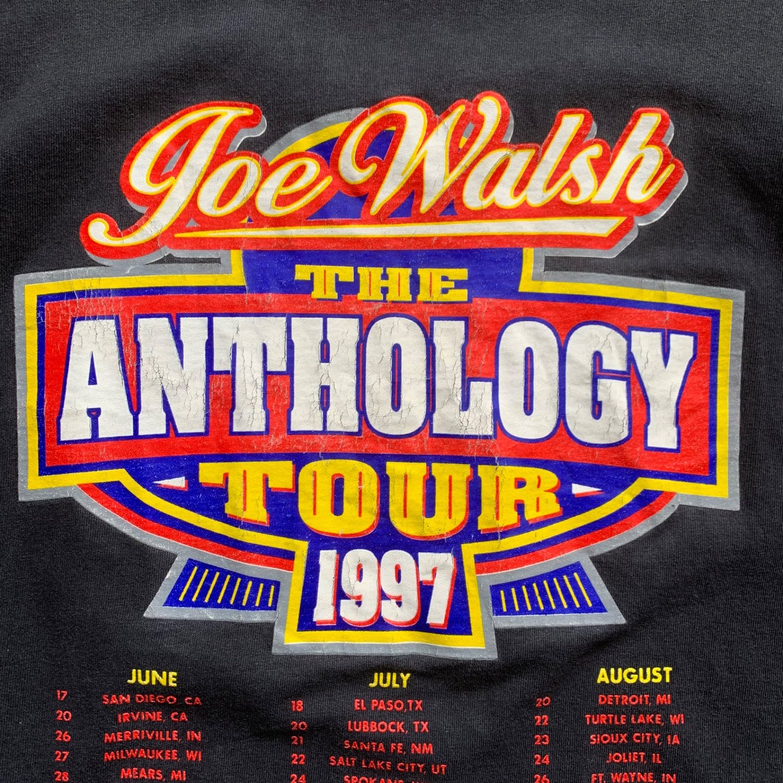 Joe Walsh 1997年 ANTHOLOGY TOUR Tシャツ Rare Vintage Joe Walsh The Anthology Tour 1997 T Shirt 90s