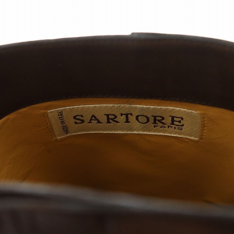 サルトル SARTORE ロングブーツ チャンキーヒール レザー 35 茶