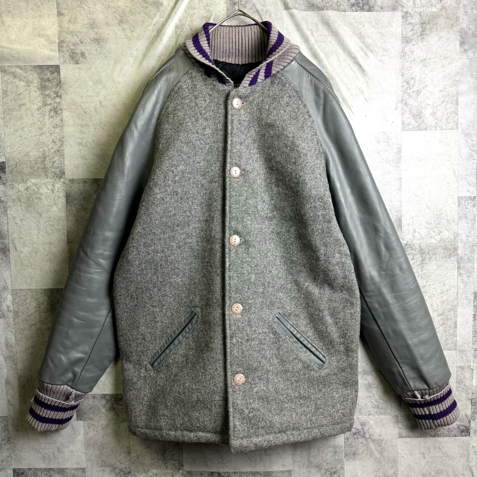 USA製 SKOOKUM スクーカム アワードジャケット 袖レザー スタジャン