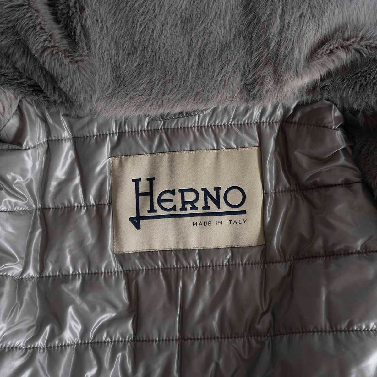 未使用品】HERNO【エコファー ソフト ロング コート】40 ヘルノ 2309304-