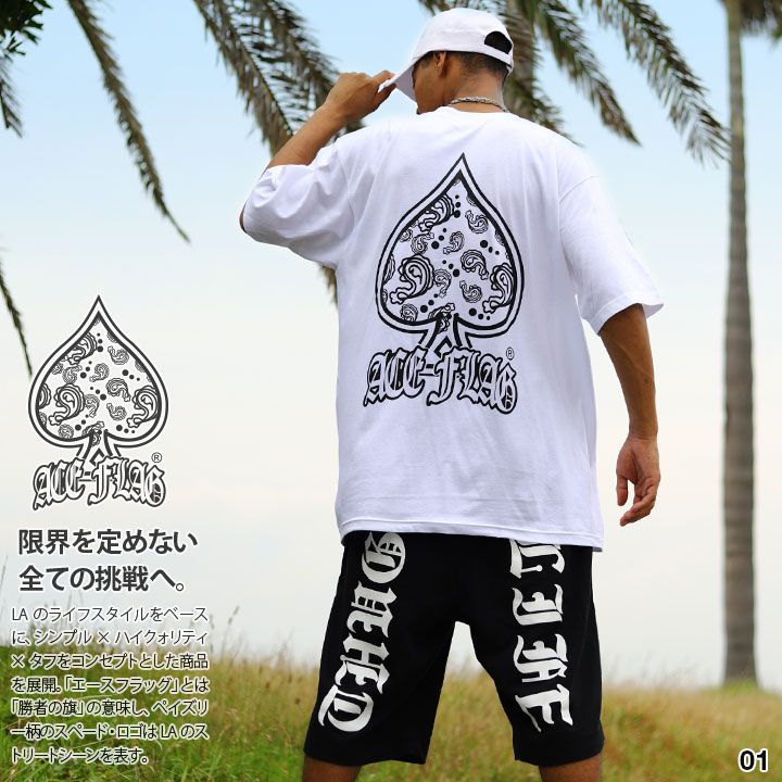 Ace flag ハーフパンツ セットアップ メンズ ブランド ACE FLAG 上下