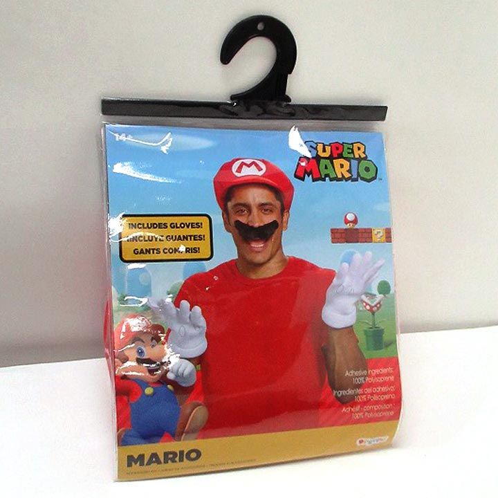 スーパーマリオ ハロウィン コスプレ Mario Adult Accessory Kit マリオ 大人用 帽子 口ひげ 手袋 3点セット レッド 73790