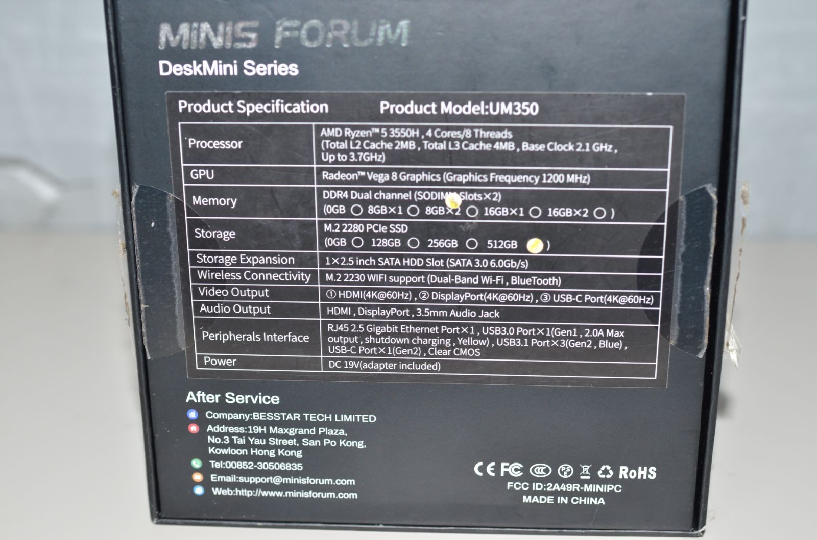 小型デスクトップPC UM350 AMD Ryzen 5 3550H