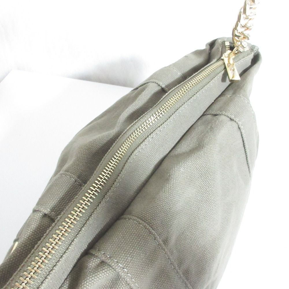 美品 GOOD GRIEF グッドグリーフ キャンバス チェーン ショルダーバッグ カーキ レディース 古着 中古 USED 美品 GOOD GRIEF グッドグリーフ キャンバス チェーン ショルダー