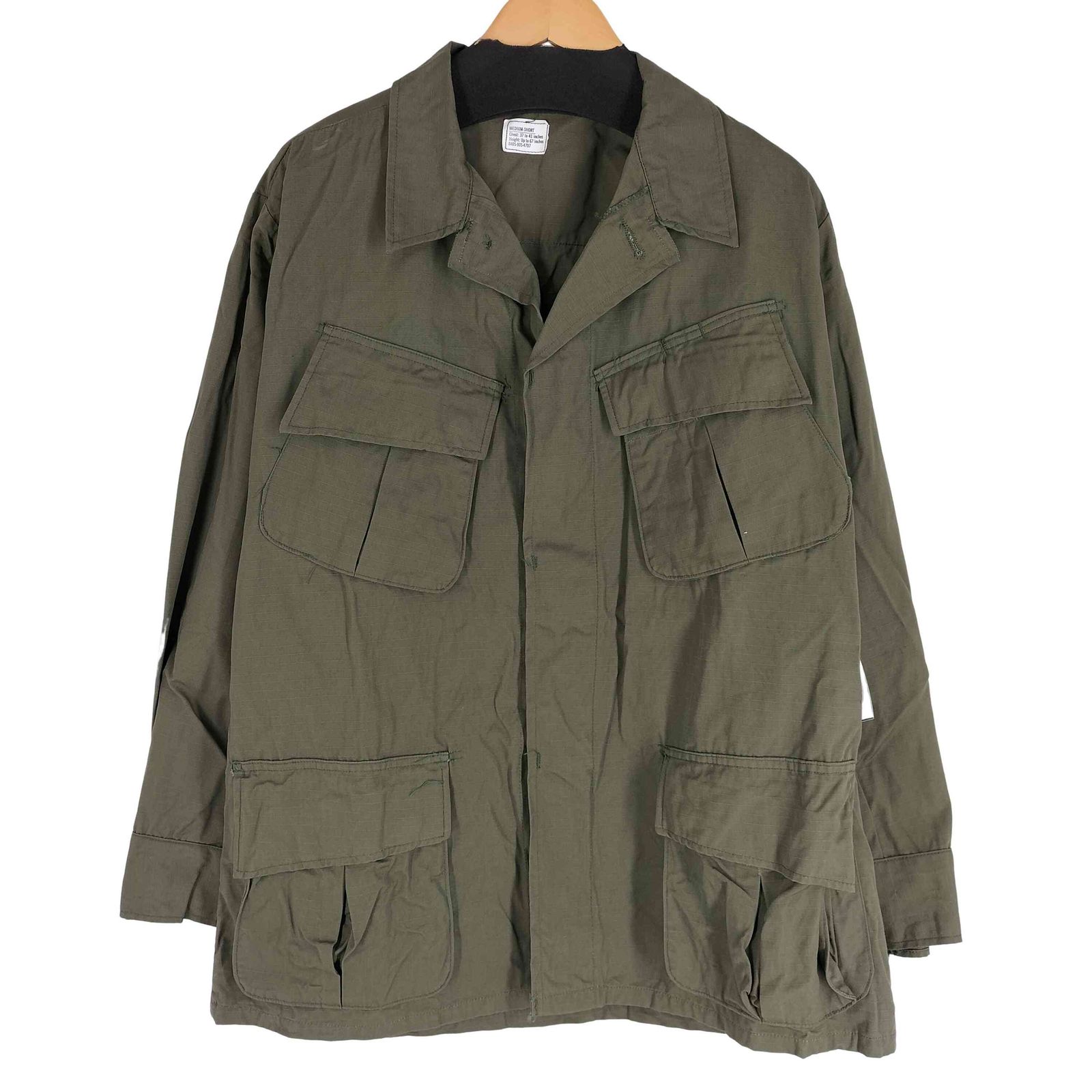ユーエスアーミー U.S. ARMY 70年度会計 JUNGLE FATIGUE JACKET 5th Type ジャングルファティーグ ミリタリージャケット リップストップ メンズ  MEDIUM-SHORT